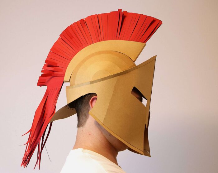 Ancient Greek Spartan Helmet Template with Crest — Papercraft  PDF / EVA Foam / DXF