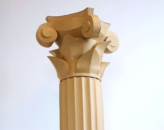 Papercraft Greek Column Template 3 Elements– Printable & SVG-DXF, for CNC-Ready