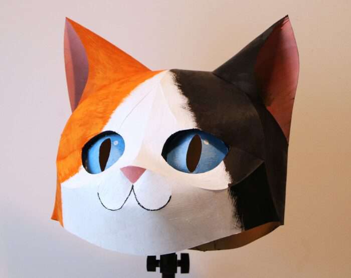 Cute Cat Mask Papercraft & EVA Foam Template, Kids 3D Animal Mask