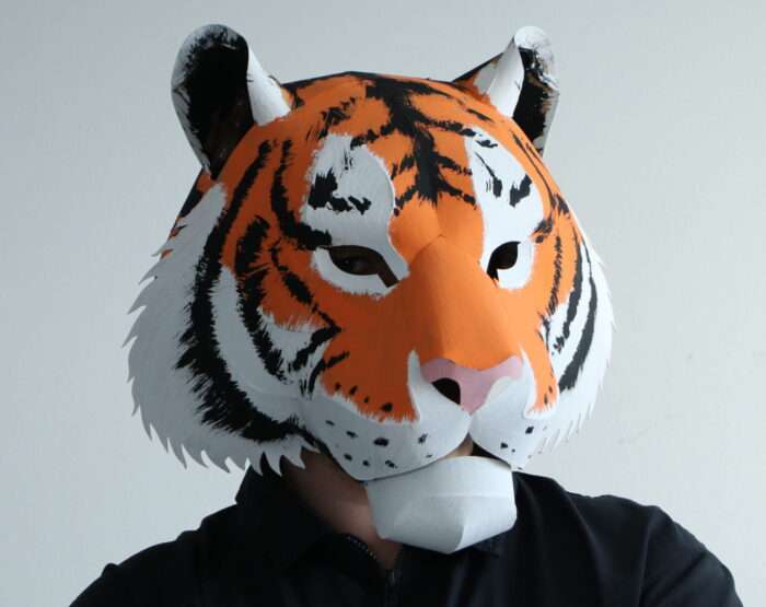 Tiger Mask Papercraft & EVA Foam Template – Comfortable, Lightweight, Full Vision, Easy Assembly