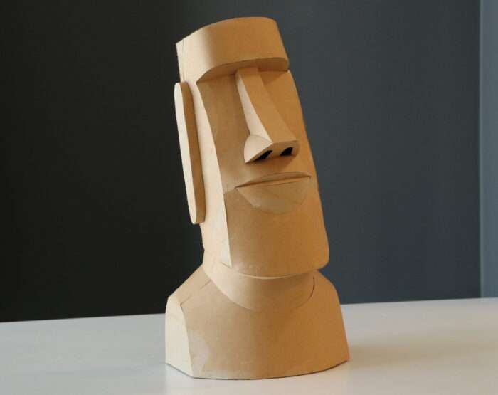 Easter Island Moai Head, Design 1 – Papercraft Template, Easy DIY Sculpture