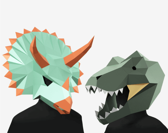 Dinosaur Mask Set – T-Rex & Triceratops