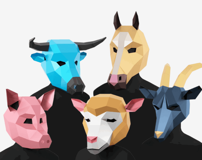 Farm Animal Mask Set